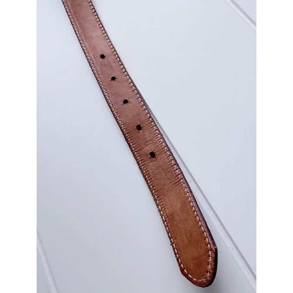 Gap Kids Purple Embossed Floral Genuine Leather Belt Western Boho Size M